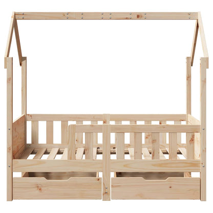 Cadre de lit enfant avec tiroirs sans matelas 80x160 cm bois