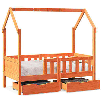 Cadre de lit enfant avec tiroirs sans matelas 80x160 cm bois