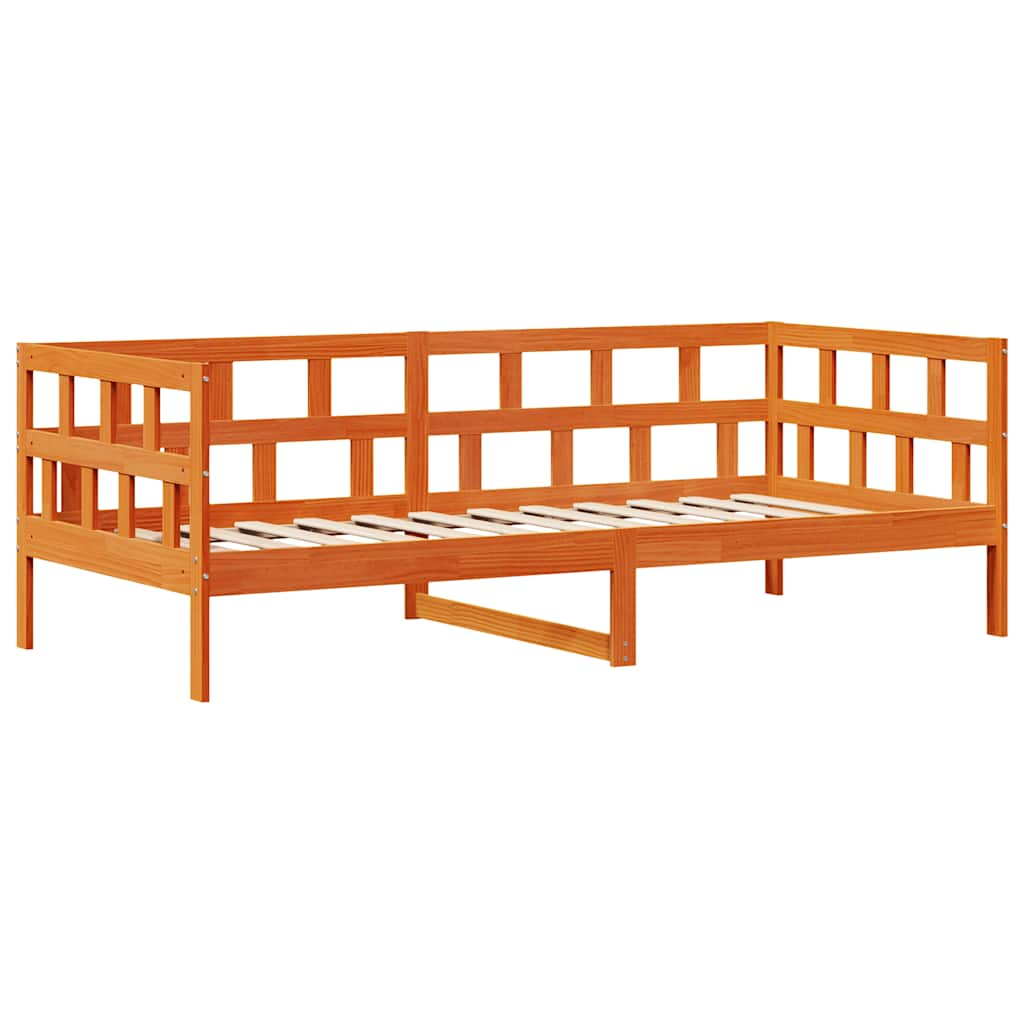 Lit de jour avec tiroirs sans matelas cire marron 90x200cm bois