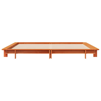 Cadre de lit sans matelas cire marron 180x200cm bois pin massif