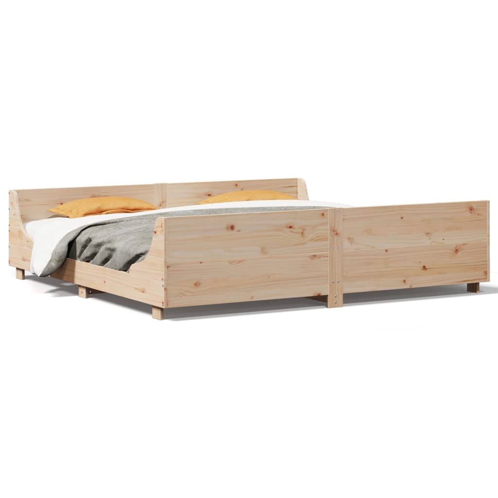 Cadre de lit sans matelas 200x200 cm bois massif de pin