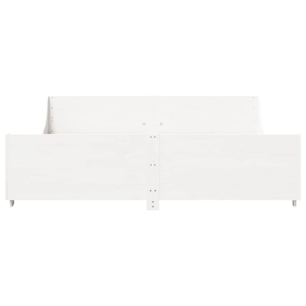 Cadre de lit sans matelas blanc 180x200 cm bois massif de pin