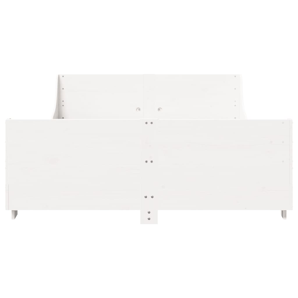 Cadre de lit sans matelas blanc 160x200 cm bois de pin massif