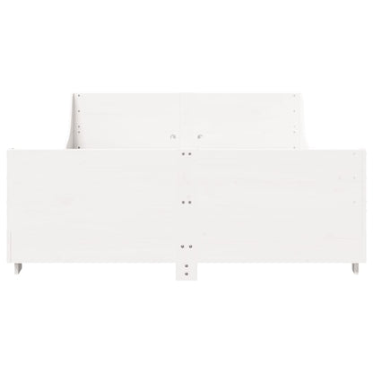 Cadre de lit sans matelas blanc 160x200 cm bois de pin massif