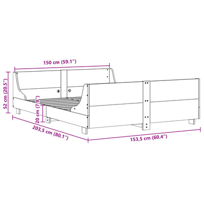 Cadre de lit sans matelas 150x200 cm bois de pin massif