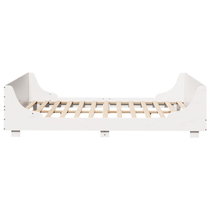 Cadre de lit sans matelas blanc 140x190 cm bois de pin massif