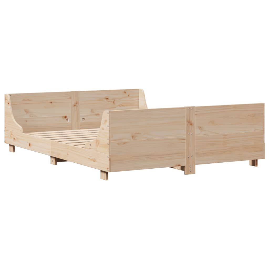 Cadre de lit sans matelas 135x190 cm bois de pin massif