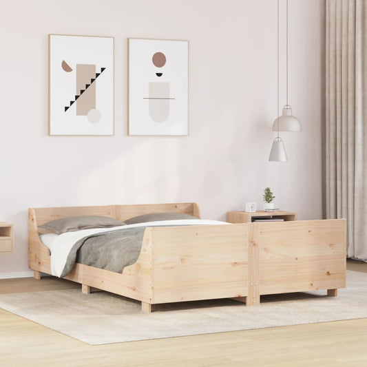 Cadre de lit sans matelas 135x190 cm bois de pin massif