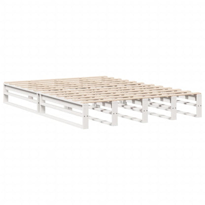 Cadre de lit sans matelas blanc 120x200 cm bois de pin massif