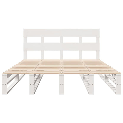 Cadre de lit sans matelas blanc 120x200 cm bois de pin massif