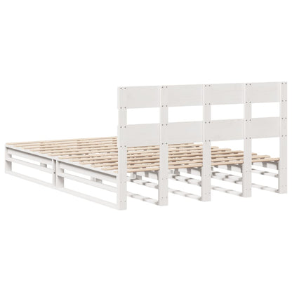 Cadre de lit sans matelas blanc 120x200 cm bois de pin massif