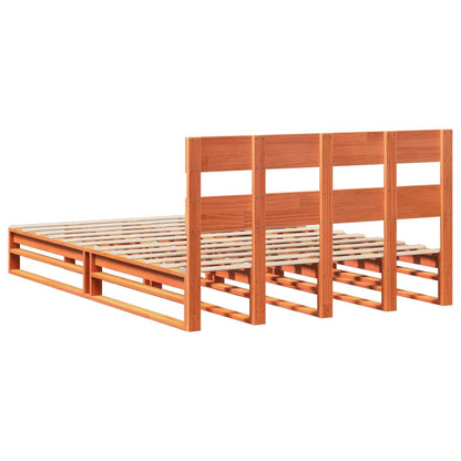 Cadre de lit sans matelas cire marron 120x200cm bois pin massif