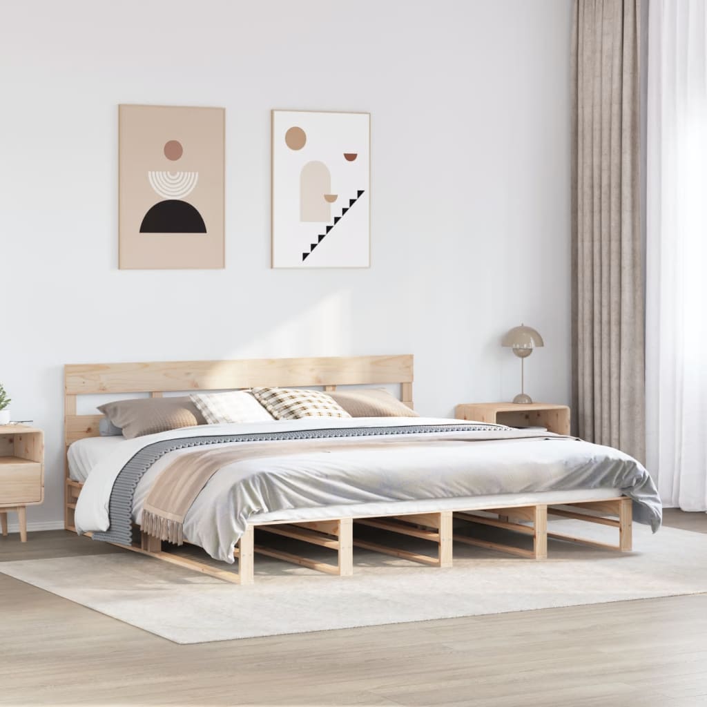 Cadre de lit sans matelas 180x200 cm bois massif de pin