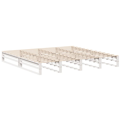 Cadre de lit sans matelas blanc 180x200 cm bois massif de pin