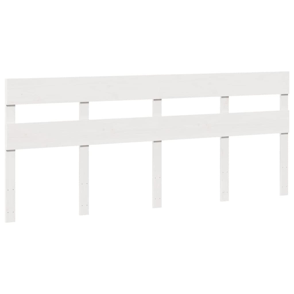 Cadre de lit sans matelas blanc 180x200 cm bois massif de pin