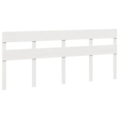 Cadre de lit sans matelas blanc 180x200 cm bois massif de pin