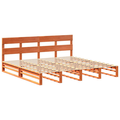 Cadre de lit sans matelas cire marron 180x200cm bois pin massif