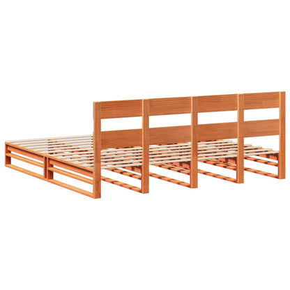 Cadre de lit sans matelas cire marron 180x200cm bois pin massif