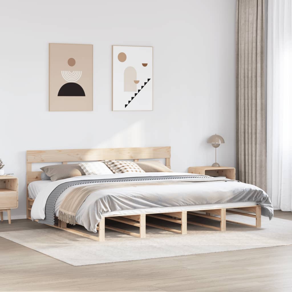 Cadre de lit sans matelas 200x200 cm bois massif de pin