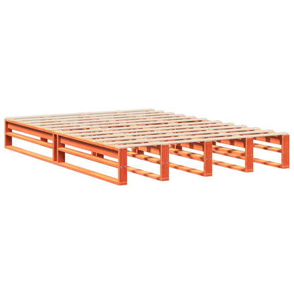 Cadre de lit sans matelas cire marron 120x190cm bois pin massif