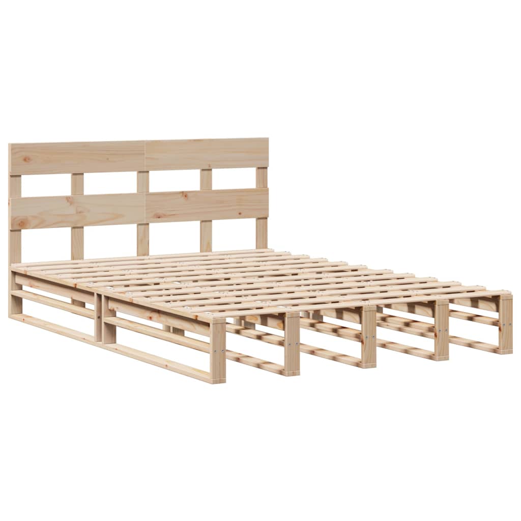 Cadre de lit sans matelas 135x190 cm bois de pin massif