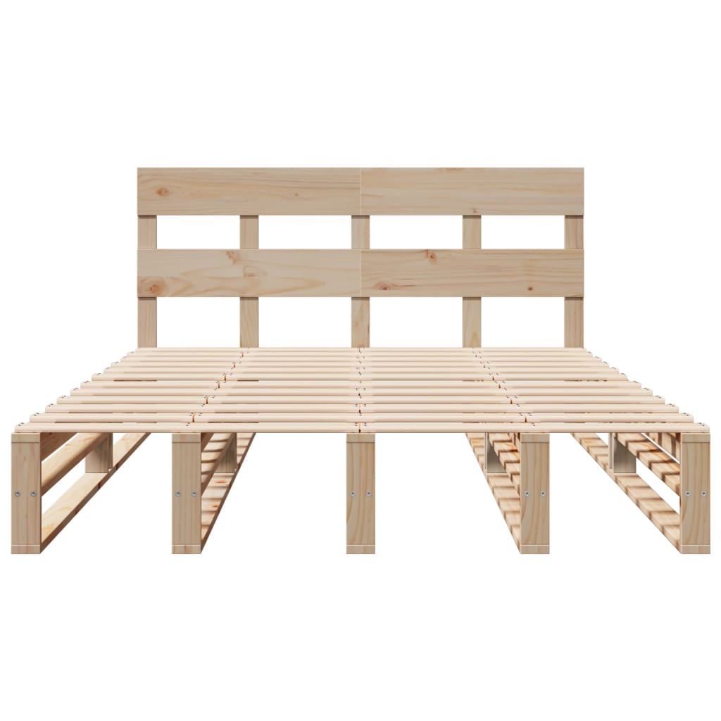 Cadre de lit sans matelas 140x190 cm bois de pin massif