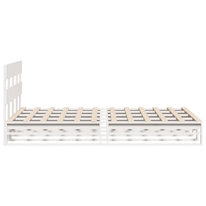 Cadre de lit sans matelas blanc 140x190 cm bois de pin massif