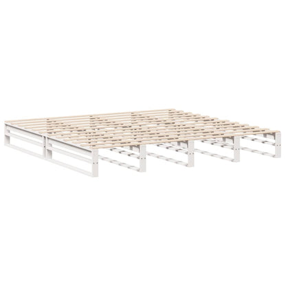 Cadre de lit sans matelas blanc 180x200 cm bois massif de pin