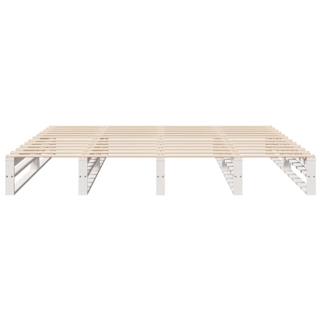 Cadre de lit sans matelas blanc 180x200 cm bois massif de pin