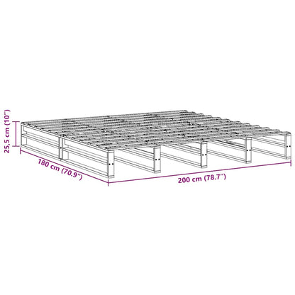 Cadre de lit sans matelas blanc 180x200 cm bois massif de pin