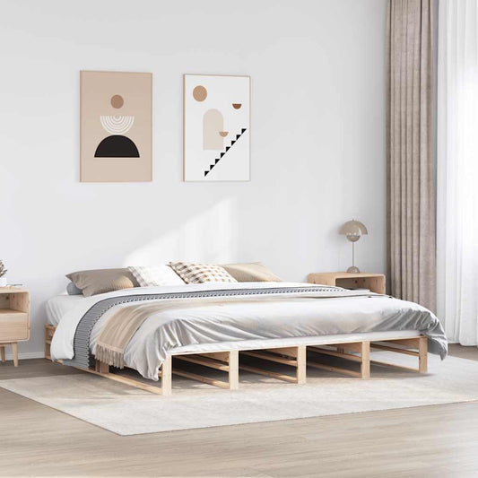 Cadre de lit sans matelas 200x200 cm bois massif de pin