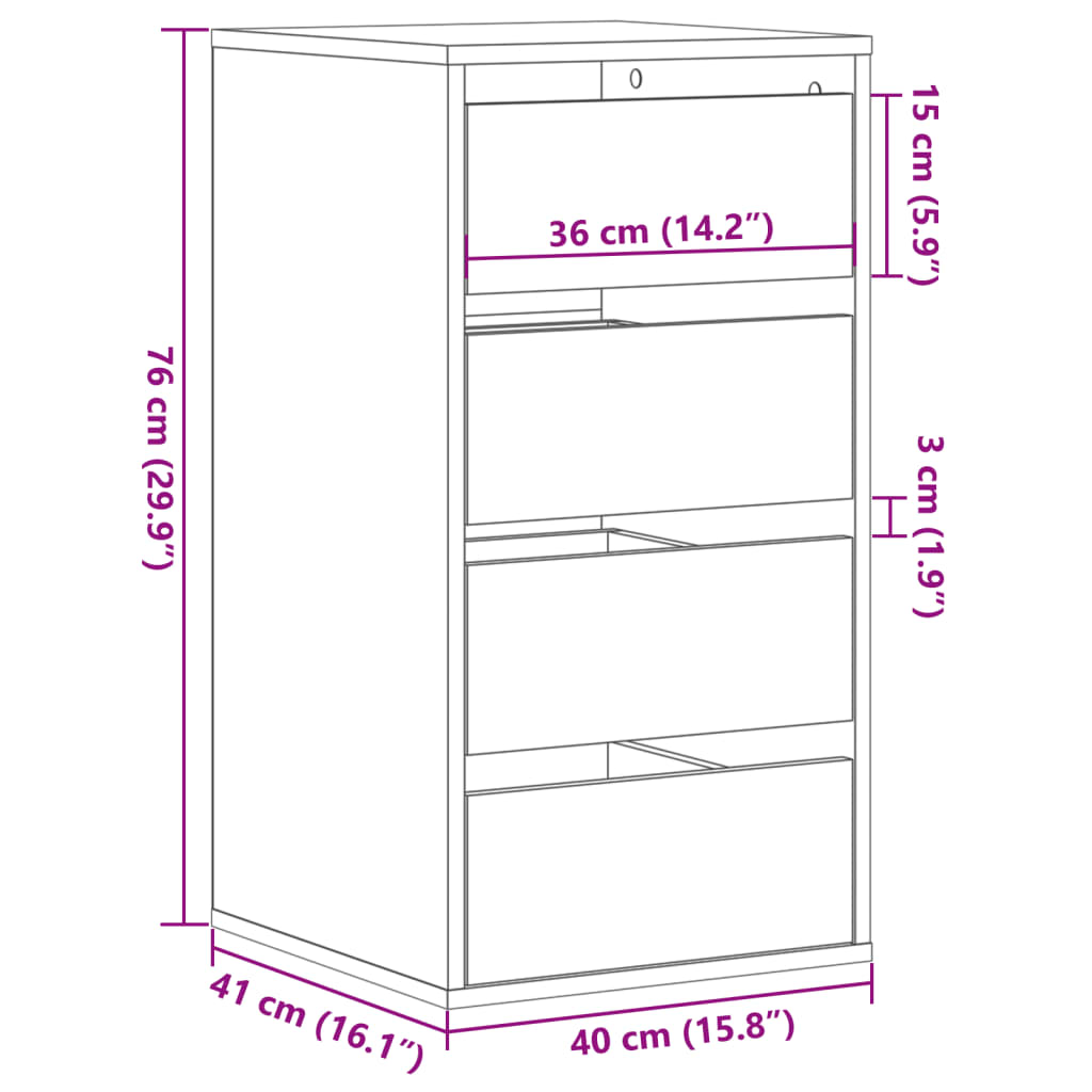 Commode d'angle chêne sonoma 40x41x76 cm bois d'ingénierie