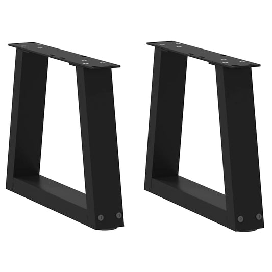 Pieds de table à manger forme V 2 pcs noir 30x(30-31,3)cm acier