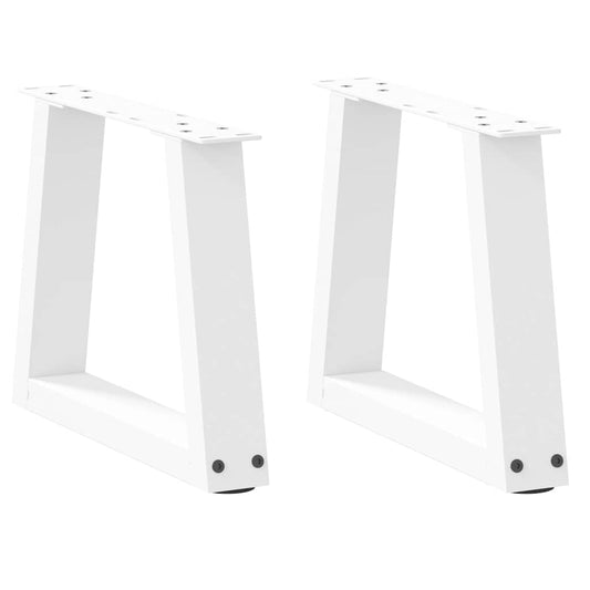 Pieds de table à manger forme V 2pcs blanc 40x(30-31,3)cm acier