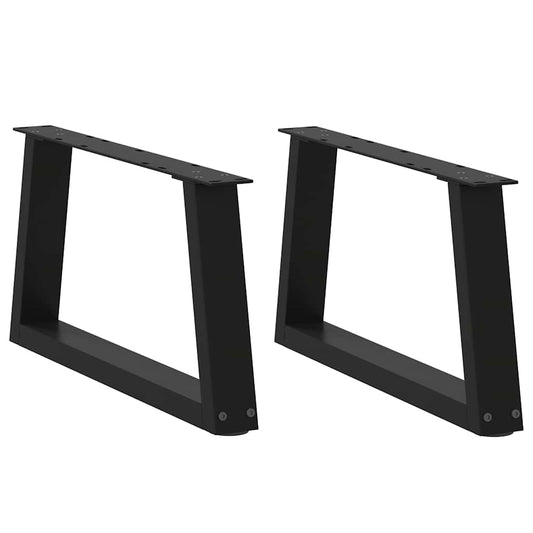 Pieds de table à manger forme V 2 pcs noir 50x(30-31,3)cm acier