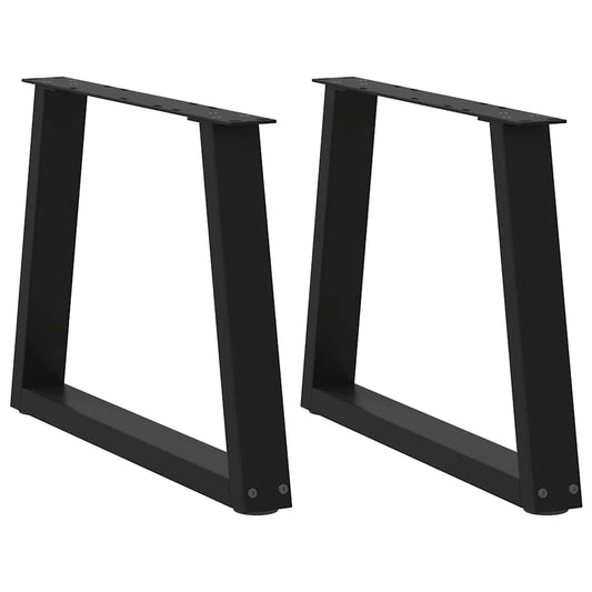 Pieds de table à manger forme V 2 pcs noir 50x(42-43,3)cm acier