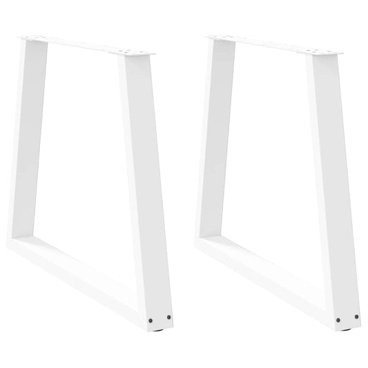 Pieds de table à manger forme V 2pcs blanc 70x(72-73,3)cm acier