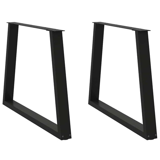 Pieds de table à manger forme de V 2 pcs noir 90x(72-73,3) cm