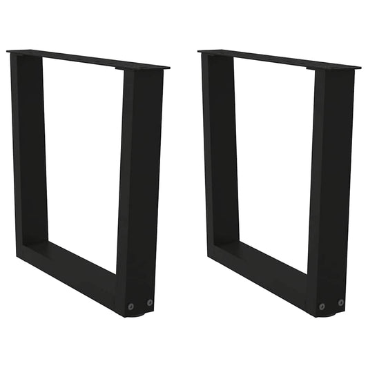 Pieds de table à manger forme V 2 pcs noir 60x(42-43,3)cm acier