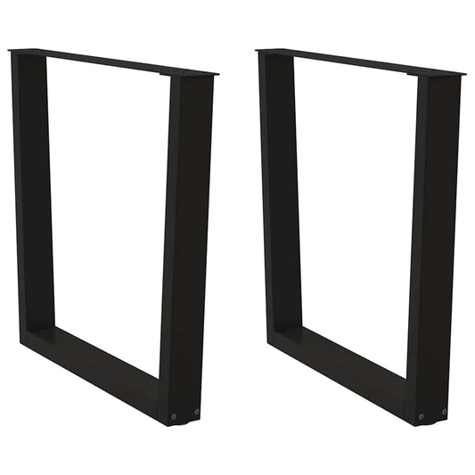 Pieds de table à manger forme de V 2 pcs noir 80x(72-73,3) cm