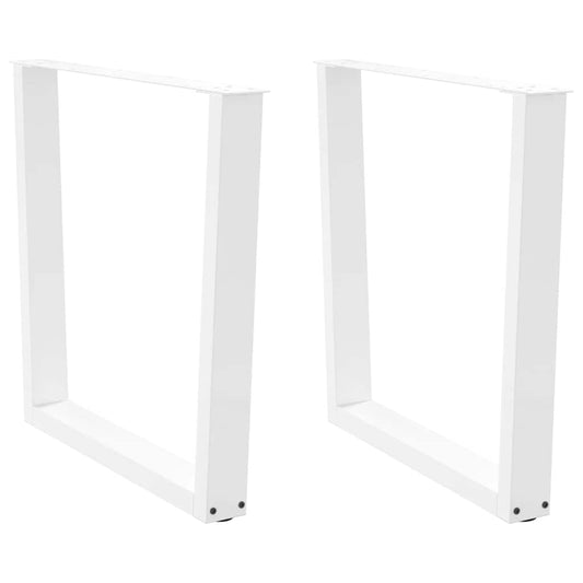 Pieds de table à manger forme de V 2 pcs blanc 80x(72-73,3) cm