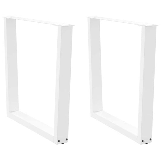 Pieds de table à manger forme de V 2 pcs blanc 90x(72-73,3) cm