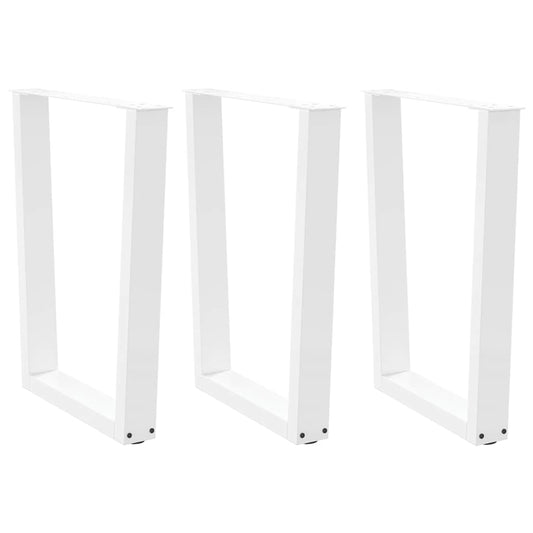 Pieds de table à manger forme de V 3 pcs blanc 70x(72-73,3) cm