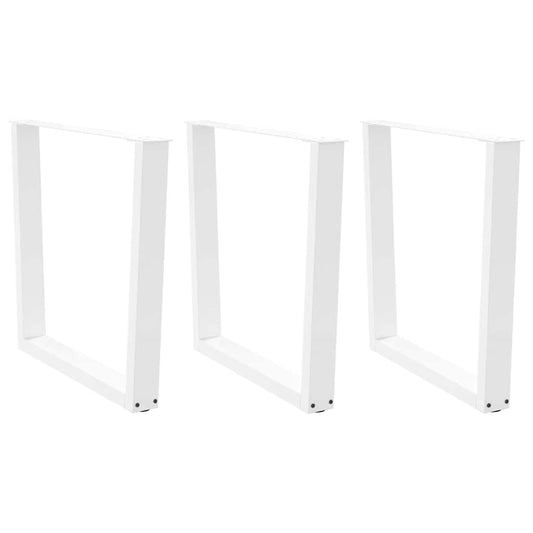 Pieds de table à manger forme de V 3 pcs blanc 90x(72-73,3) cm