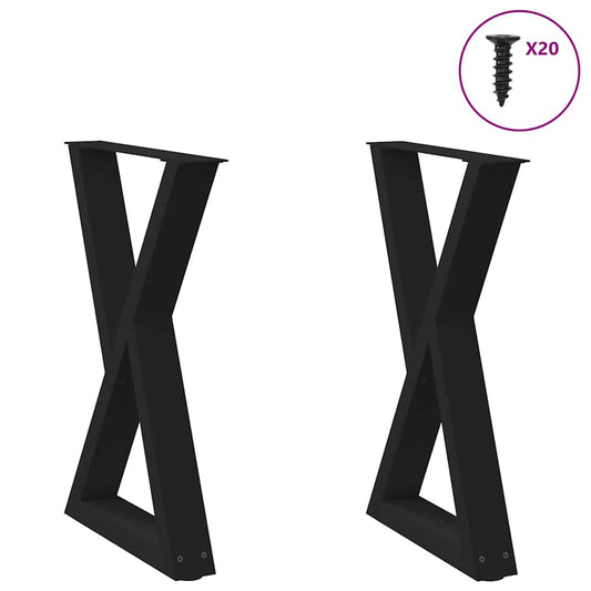 Pieds de table à manger 2 pcs noir 50x(72-73,3) cm