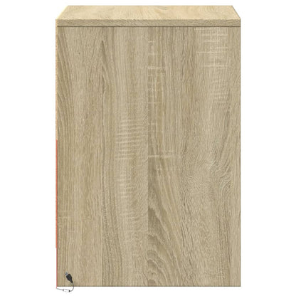 Armoire de chevet avec lumières LED chêne sonoma