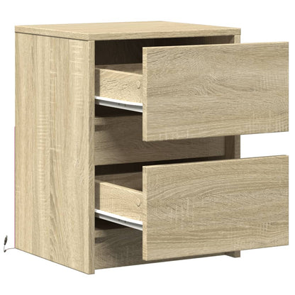 Armoire de chevet avec lumières LED chêne sonoma