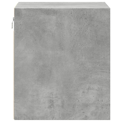 Tables de chevet murales avec lumières LED 2 pcs gris béton