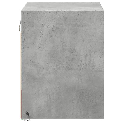 Tables de chevet murales avec lumières LED 2 pcs gris béton