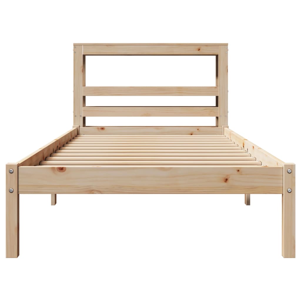 Cadre de lit sans matelas 75x190 cm bois de pin massif